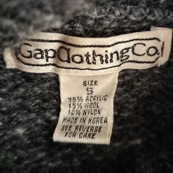 Vintage Gap Size Small Wool Blend Argyle Button Turtleneck Sweater - Picture 6 of 6